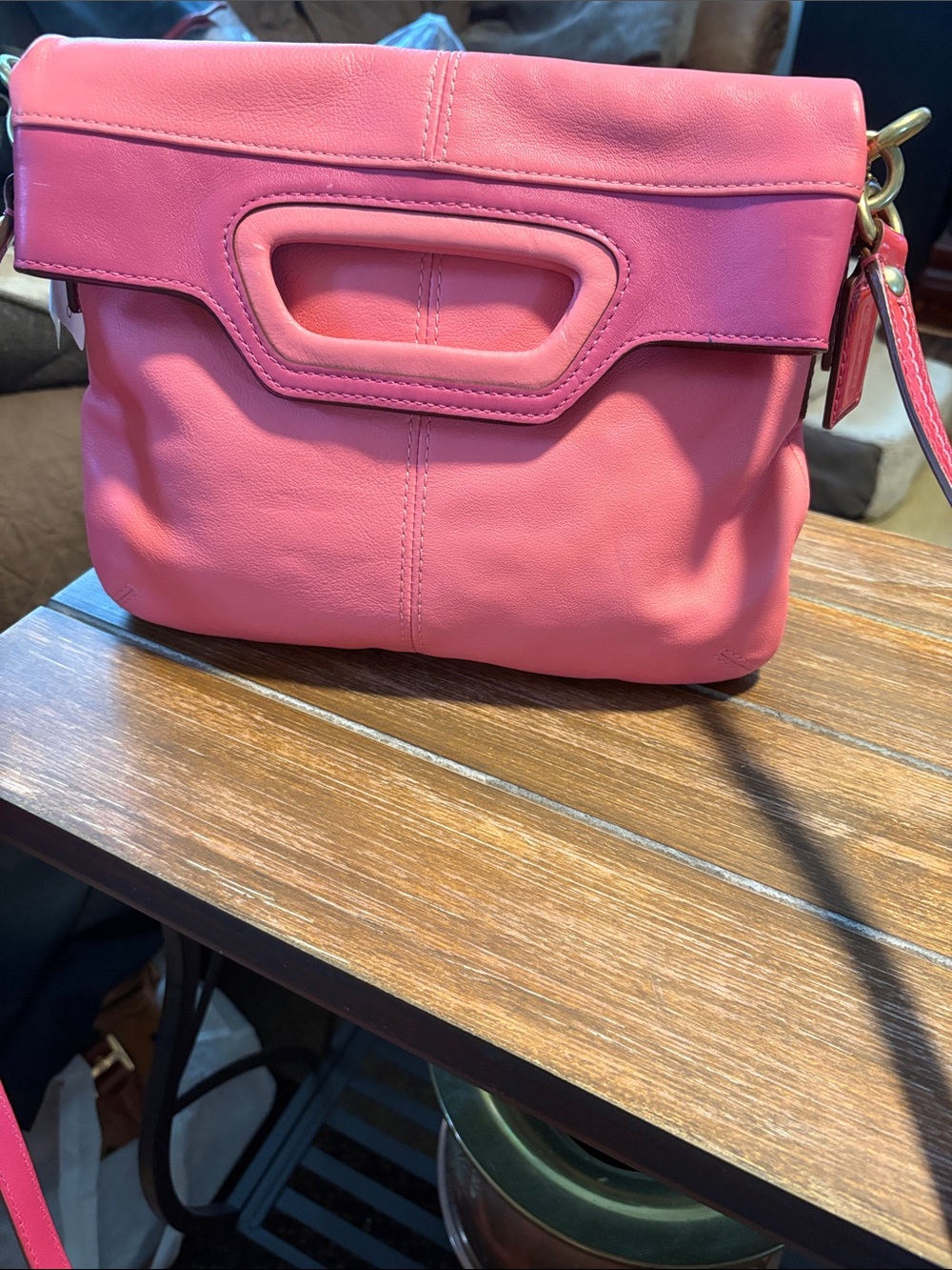 Coach Pink Leather Top-Handle Crossbody